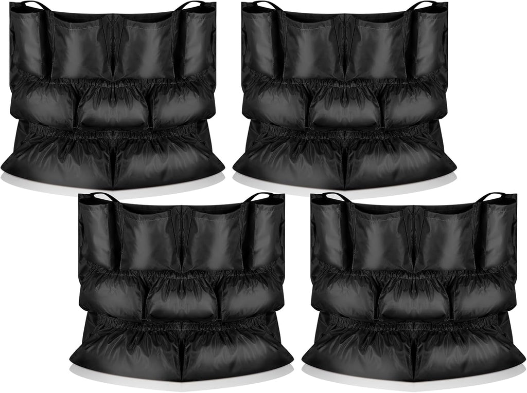 Frienda 4 Pcs Trash Can Caddy Bag Cleaning Caddy Bag for Garbage Bins Trash Holder Cart Garbage Bin Storage Organizer, Fits 32-50 Gallon Can, Janitorial Storage Cleaning Supplies (Black)