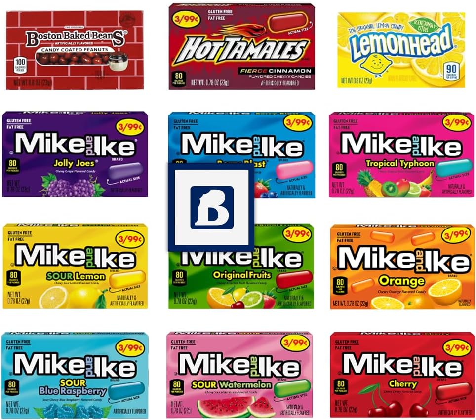 Chewy Candy Variety Pack, Assorted Fruit Flavors Candy, Mini Box 0.78 Ounce (Pack of 12), 1 Sticker Of Our Logo, Package by Bitetwist