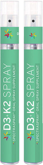 Spectraspray Vitamin D3 + K2 Spray 2 Pack - MenaQ-7 K2 Oral Vitamin Healthy Lifestyle Support, GLP-1 Nutrition Support, 60 Day Supply Total