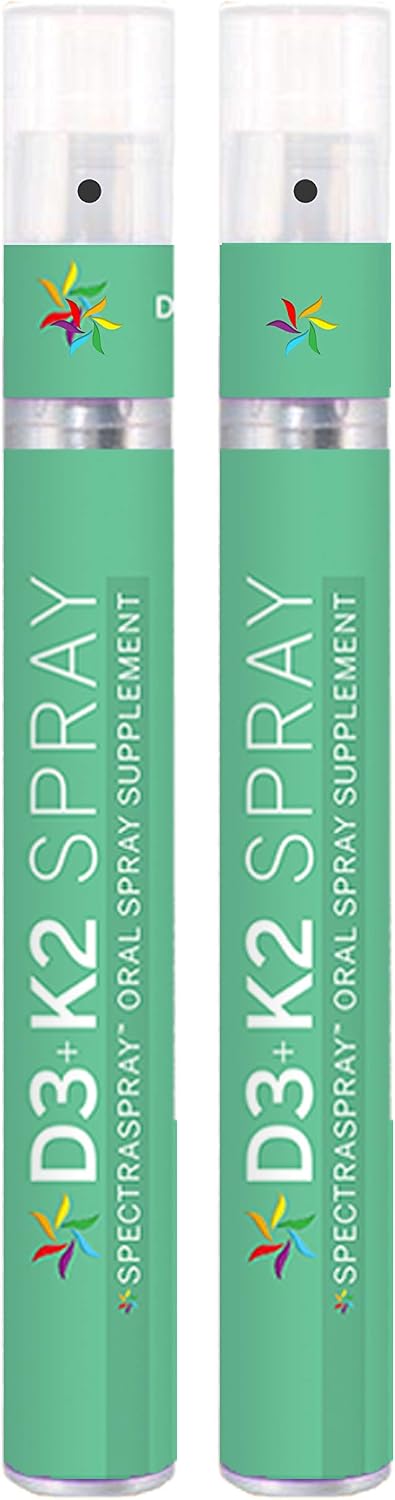 Spectraspray Vitamin D3 + K2 Spray 2 Pack - MenaQ-7 K2 Oral Vitamin Healthy Lifestyle Support, GLP-1 Nutrition Support, 60 Day Supply Total