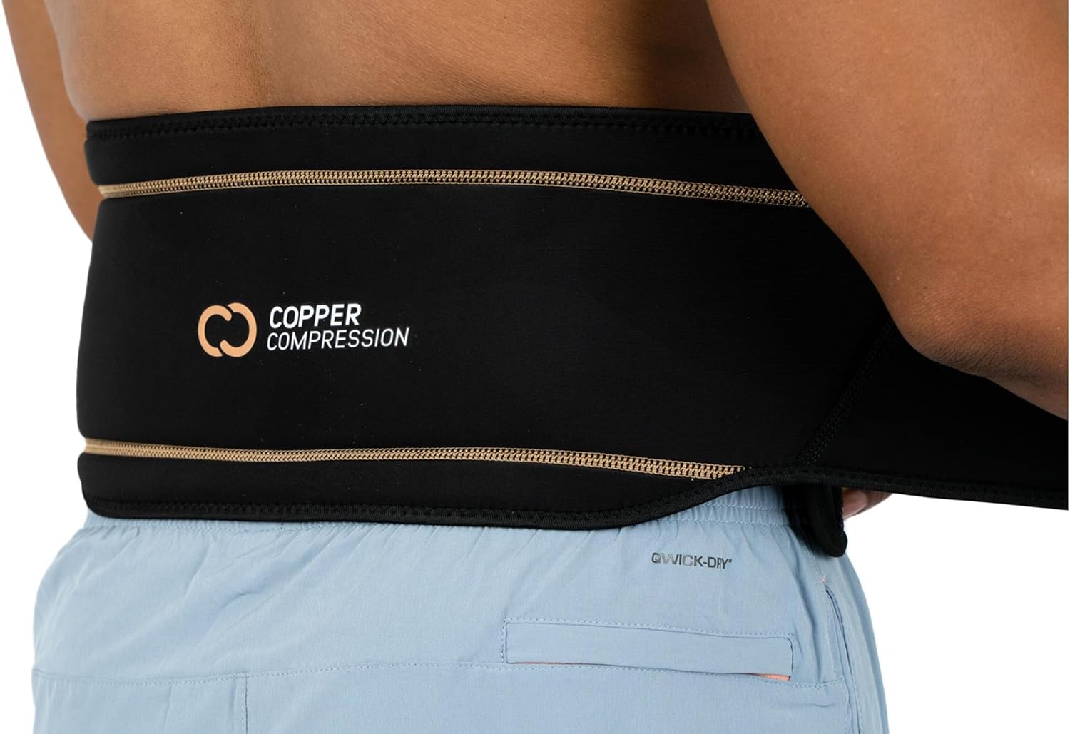 Copper Compression Back Brace. Copper Infused Lumbar Support for Lower Back Relief, Sciatica, Herniated Disc, Scoliosis, Pain & Strains. Adjustable & Breathable. Fits Men & Women (Waist 36" - 42")