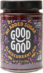 GOOD GOOD Blackcurrant Jam - No Added Sugar - Low Calorie - Gluten Free and Vegan - Diabetic and Keto Friendly - 12oz / 330g (Pack of 1)