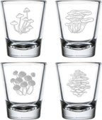 MIP Set of 4 Shot Glasses 1.75oz Shot Glass Gift Mushroom Collection