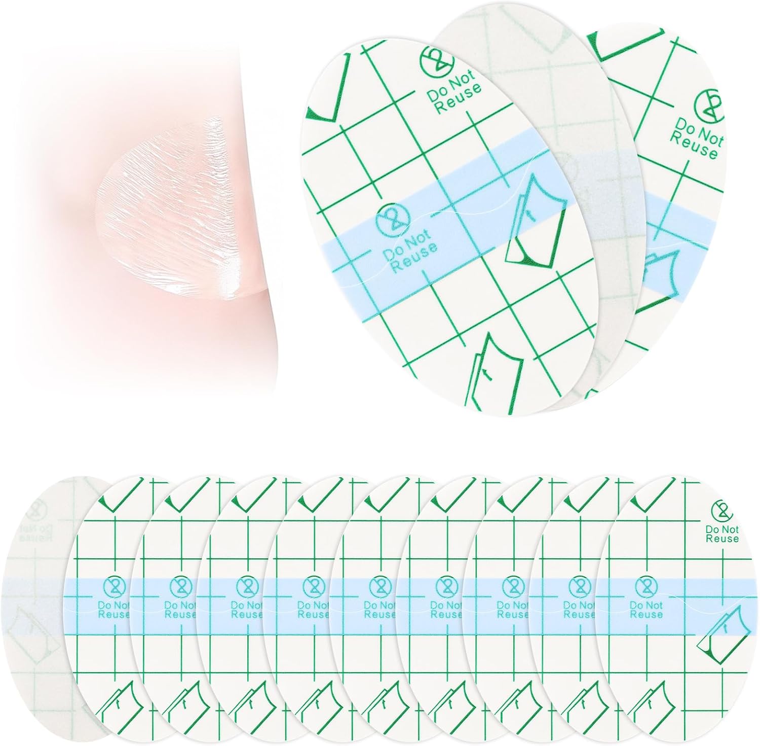 Self-Adhesive Invisible Heel Anti-Wear Stickers - 80 PCS Foot Care Sticker, Waterproof Foot Care Heel Protection Pad, Transparent Heel Protector Sticker for High Heels,Sports Shoe(1.7×2.6 Inch)