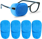 4 Pack Eye Patches for Kids Girls Boys, Right & Left Eye Patch for Glasses, Lazy Eye Patch for Children Treating Lazy Eye Amblyopia Strabismus and After Surgery (Blue)