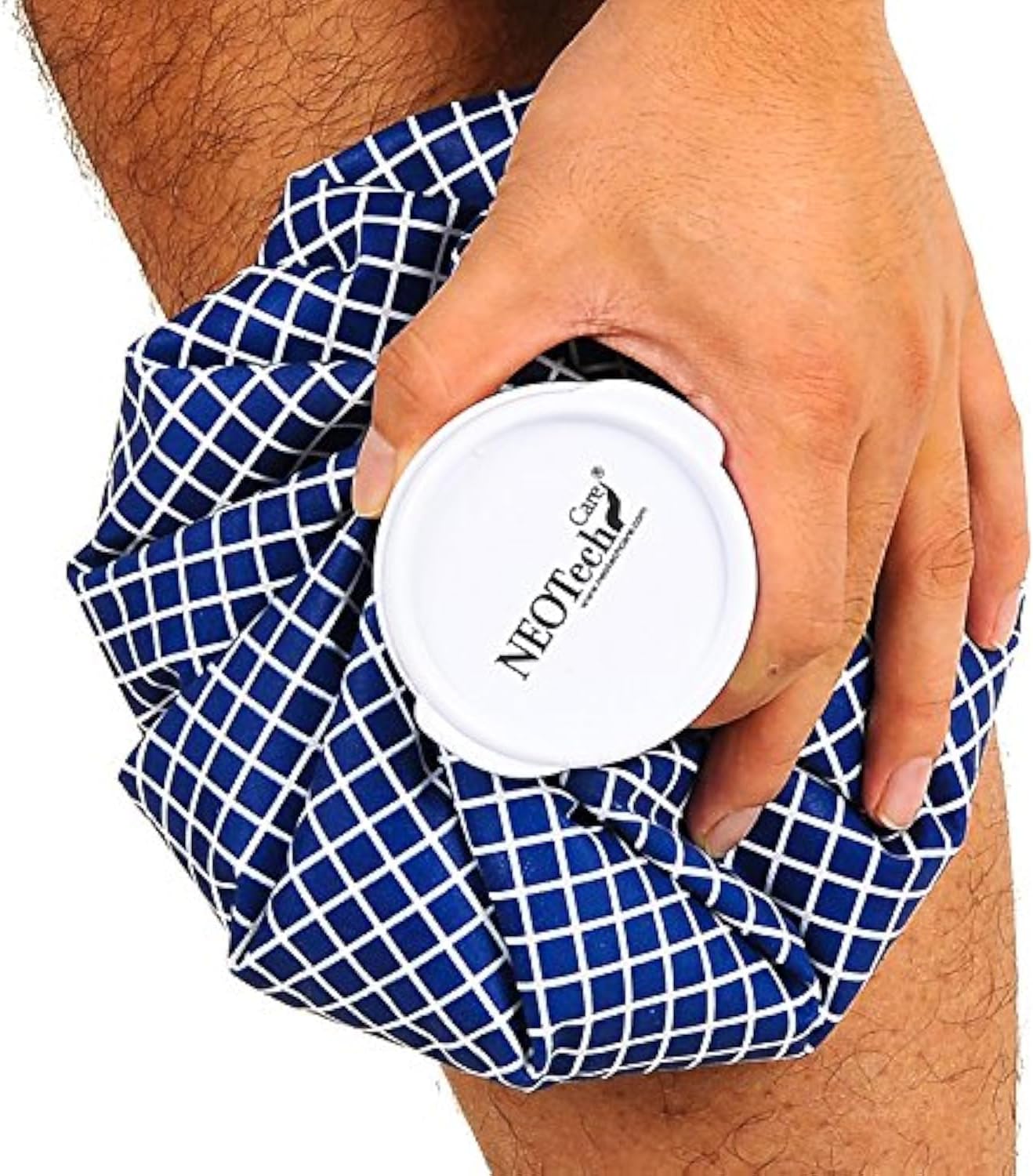 NeoTech Care Ice Bag, Screw Top Fillable, Reusable (Blue Design, 8 inch)