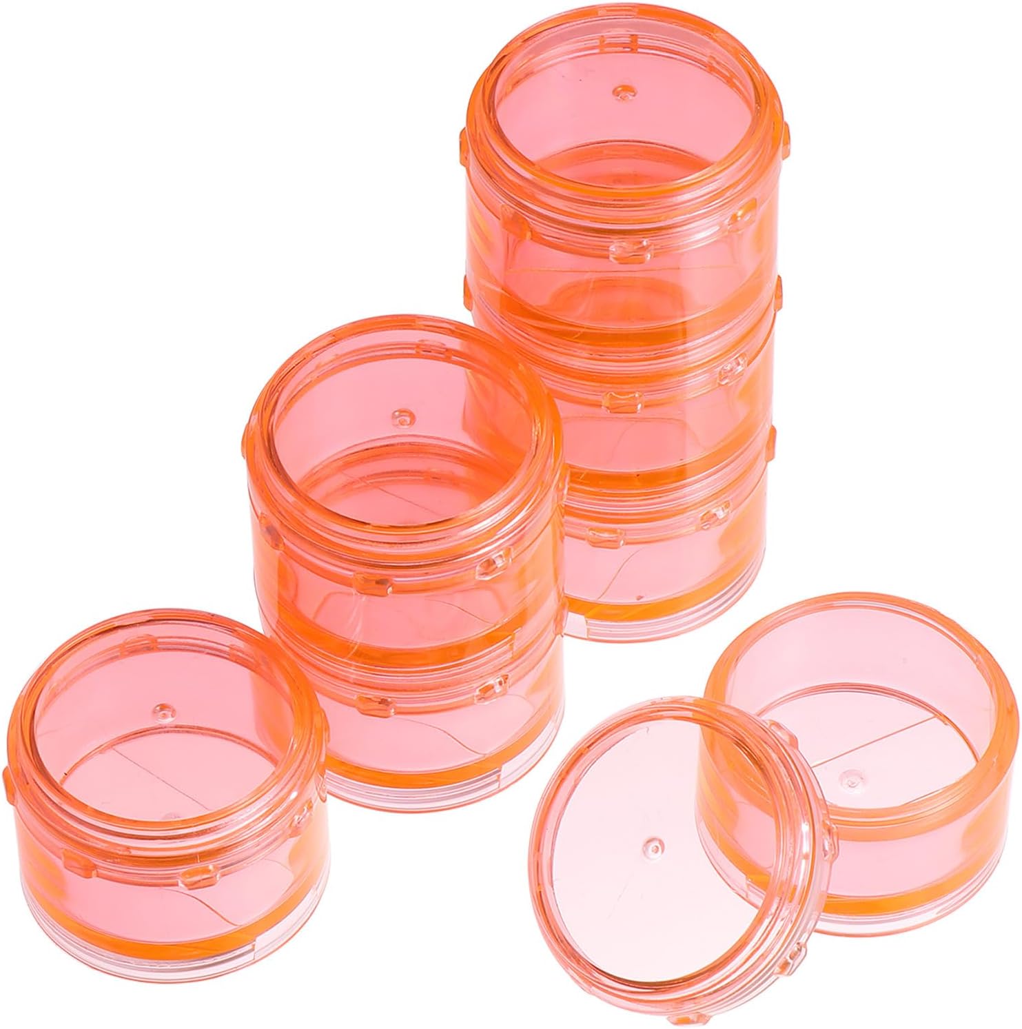 Portable Mini 7-Day Sealed Pill Organizer Case, Orange Travel Medication Storage Container with Compartments for Daily Vitamins and Supplements