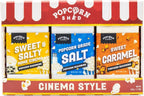 Cinema Style Popcorn Seasoning Kit, DIY Popcorn, Popcorn Seasoning Shakers, 3 Flavors: Caramel, Sea Salt and Sweet & Salty, 11.5oz, Imported from UK