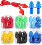 6 Pairs Ear Plugs for Sleeping, Soft Reusable Silicone Earplugs for Swimming & Noise Cancelling Ear Protection, Comfortable Moldable Fit for Travel, Work, Concerts, Snoring, Black