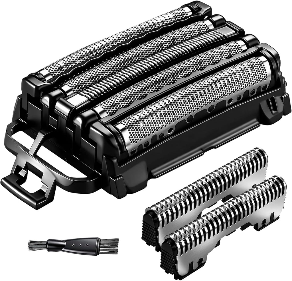 1Pack Replacement Blades and Foil Compatible with Panasonic ARC5 5-Blade Shavers, Compatible with WES9032P ES9032 ES9034 ES9036 ES9038, Fits Models ES-LV61, ES-LV65, ES-LV67, ES-LV95 1Cleaning Brush