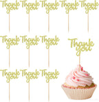 36Pcs Gold Glitter Thank You Cupcake Toppers Cake Decorations Thank You Cupcake Picks for Birthday Wedding Decorations Thanksgiving Day Anniversary Party Decoration Supplies（Gold）