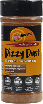 Dizzy Pig Dizzy Dust All-Purpose Barbecue Seasoning Rub (8oz. Shaker) - Seasons 30+lbs of Food - Hand Made in the USA - MSG Free, Gluten Free