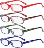 Eyekepper 4 Pack Ladies Fashion Reading Glasses - Polka Dots Design Small Lens Readers for Women Reading +2.50