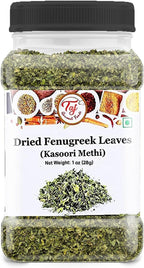 TAJ Kasoori Methi | Dried Fenugreek Leaves | Product of India | 1oz (28g)