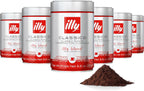 illy Ground Espresso Coffee, Classico Medium Roast, 100% Arabica, Premium Italian Coffee, Pre-Ground for Espresso Machines, 8.8oz, 6 Pack