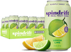 Spindrift "Lemon Lime" Soda, Made with Real Squeezed Fruit, Pack of 12