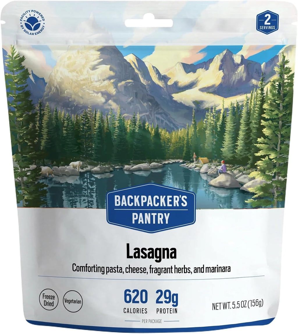 Backpacker's Pantry Lasagna - Freeze Dried Backpacking & Camping Food - Emergency Food - 28 Grams of Protein, Vegetarian - 1 Count