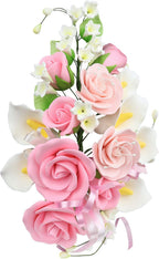 O'Creme Gumpaste Flower Spray of Roses & Calla Lilies
