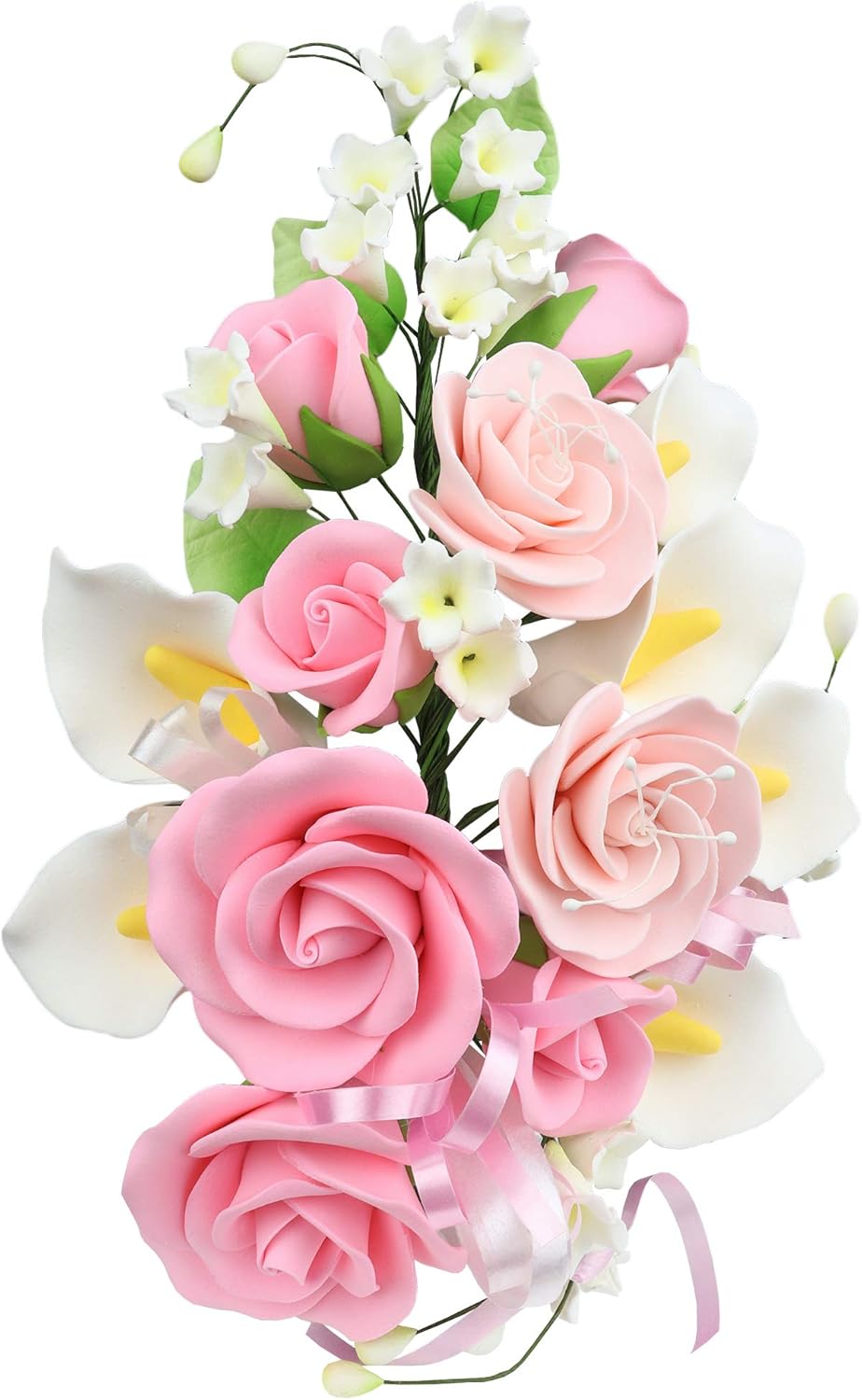 O'Creme Gumpaste Flower Spray of Roses & Calla Lilies