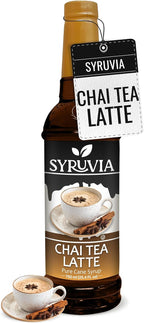 Syruvia Chai Tea Flavored Syrup for Coffee, Drinks, Lattes, and Desserts – 25.4 fl oz,