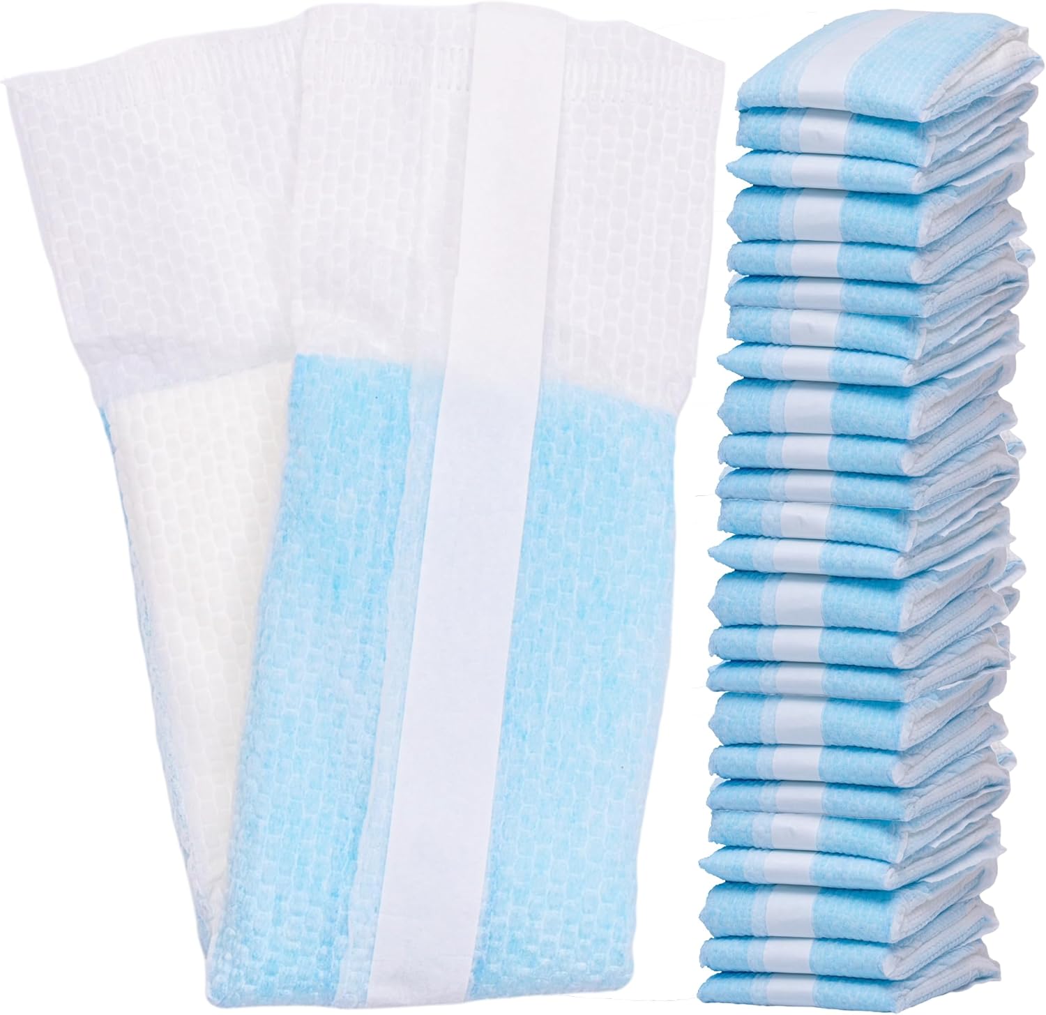 Vakly Postpartum Maternity Pads 3 x 20 in Extra Long (24 Pack) – Maximum Absorbency Heavy Flow Postpartum & Incontinence Pads with Tails, Ultra Soft Disposable Pads for New Moms