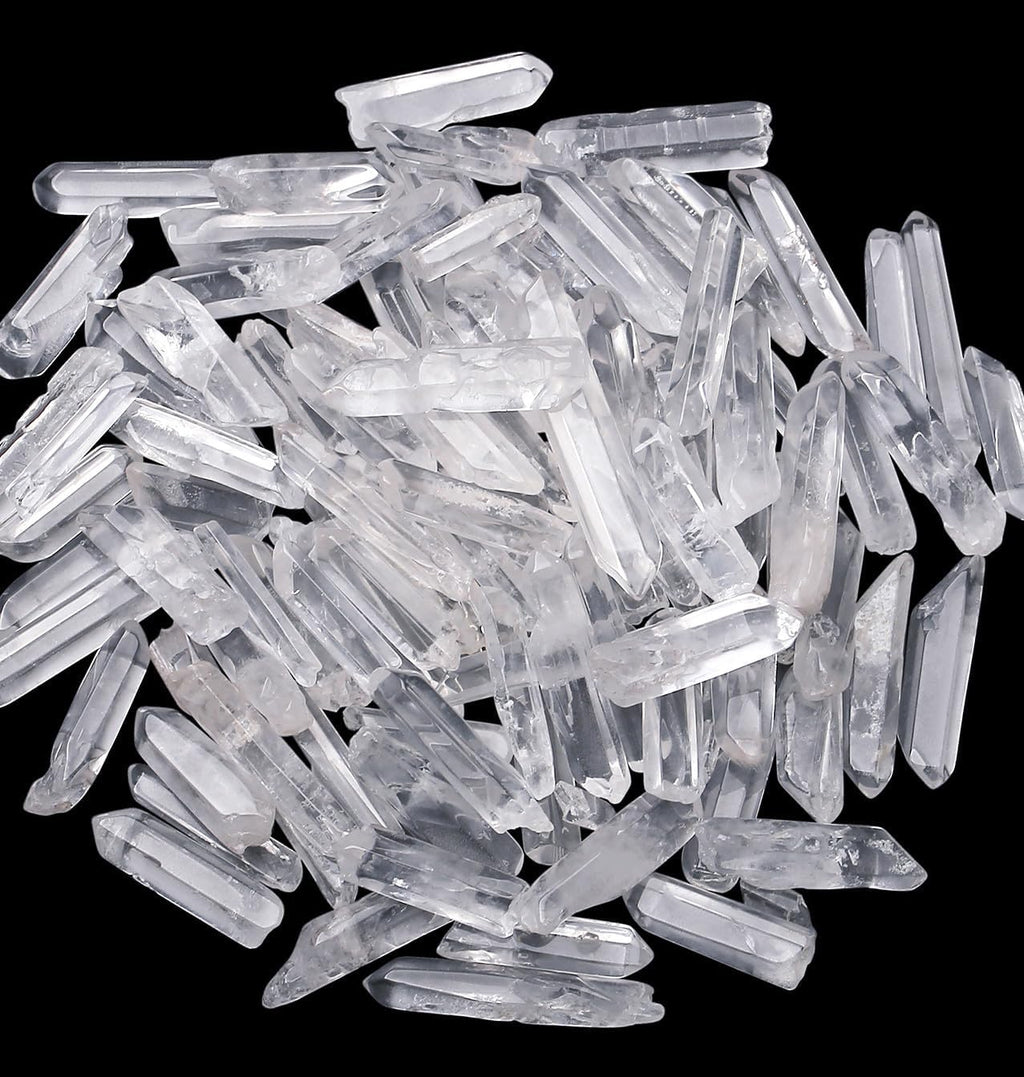 DUQGUHO Clear Quartz Crystals Points Bulk Healing Crystal Stones Irregular Shape Raw Quartz Points Crystal Wand for Jewelry Making Polishing Cabbing Reiki Energy Balance 0.4-1.18" 0.22 lb