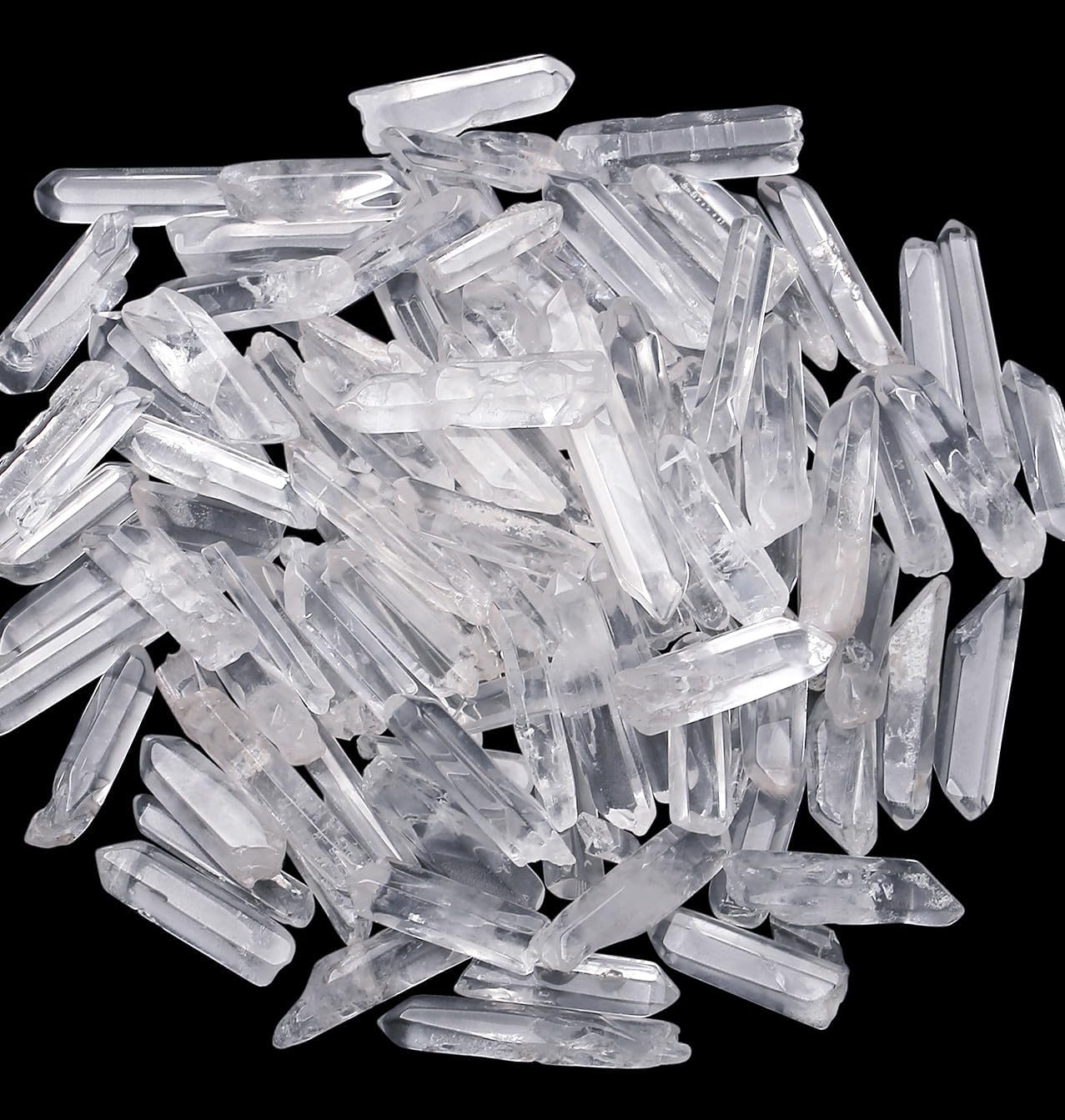 DUQGUHO Clear Quartz Crystals Points Bulk Healing Crystal Stones Irregular Shape Raw Quartz Points Crystal Wand for Jewelry Making Polishing Cabbing Reiki Energy Balance 0.4-1.18" 0.22 lb