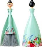 Vigar Mini Broom and Dustpan Set, Small Broom and Dustpan Set for Dust, Pet Hair, Car, and Crumb, Perfect for Home and Camping Essentials, Turquoise