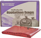 Stout by Envision Medical Waste Bags, 40-45 Gal, 45"x49", Red, 1.2 Mil, 100 ct. Extra Heavy, Made in America by People Who Are Blind or Visually Impaired