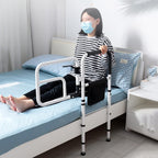 Bed Rail rotatable, Safety Bed Handle, Seniors Bed bar with Storage Pocket, Bedside Standing Assist Grab Bar, Height Adjustable (77-103cm)