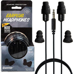 Plugfones Guardian Earplug Headphones - OSHA Compliant Noise-Reducing in-Ear Headphones with Hearing Protection - Wired Hybrid Design for Work and Travel - Includes Silicone & Foam Earplugs - Black