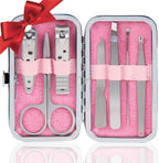 Manicure Pedicure Set Stainless Steel Nail Clippers Personal Nail Clipping Tools Portable Travel Grooming Kit with Snap-shut Case