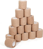 Self Adhesive Bandage Wrap,Bandage Tape,Medical Tape,Vet Tape,Athletic Tape Gauze,for First Aid,Sports, Wrist, Ankles(16 Rolls,2inch*5Yards), 16pcs Beige