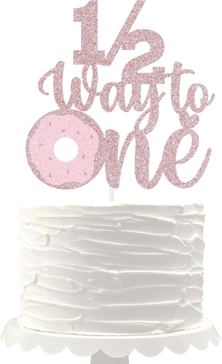 Doughnut 1/2 Way to One Cake Topper half birthday decoration baby boys girls 6 month birthday party supplies