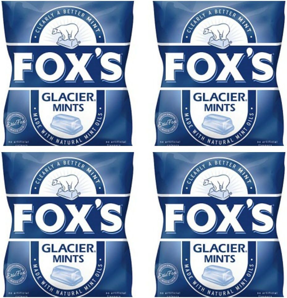 Bundle of 4 Fox's Glacier Mints 200g Bag Delivers 3-5 Days USA