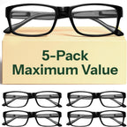 Gaoye 2.25 Professional Reading Glasses for Men for All Day - Computer Readers with Blue Light Protection - Value Pack