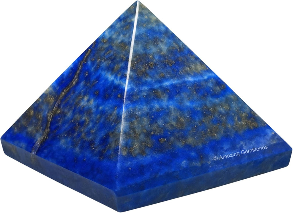 Amazing Gemstone Lapis Lazuli Pyramid Crystal Healing Stones - 1.5" Great Pyramid Figurine of Natural Stone Pyramid for Meditation, Reiki, Chakra Balancing and Crystal Pyramids Grid