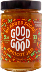 GOOD GOOD Apricot Jam - No Added Sugar - Low Calorie - Gluten Free and Vegan - Diabetic and Keto Friendly - 12oz / 330g (Pack of 1)
