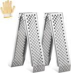 Foldable Aluminum Motorcycle Loading Ramp, 63" L x 8.5" W inches, 1500lbs Load Capacity, Lightweight, Non-Slip, Waterproof, Rust-Proof, Suitable for Trucks, Lawn Mowers, SUVs, Trailers, Set of 2