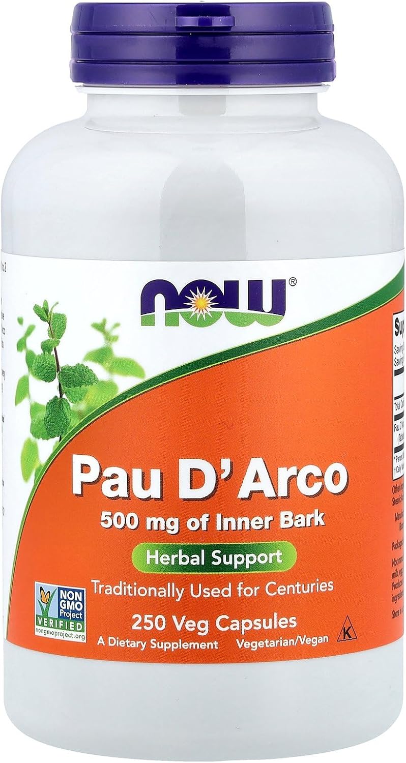 Now Foods PAU D' Arco, 500 mg, 250 Veg Capsules