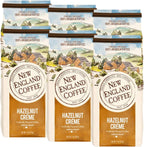 New England Coffee Hazelnut Creme Medium Roast Ground Coffee, 11oz Bag (Pack of 6)