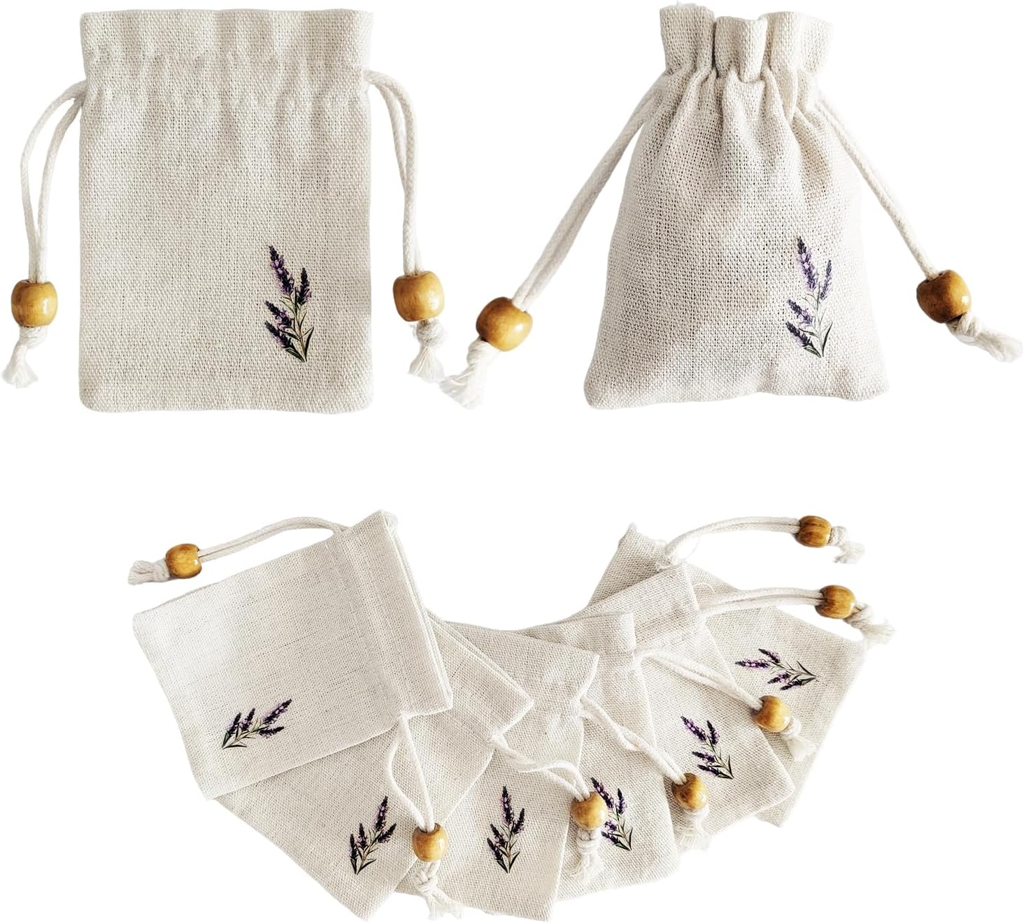 Daclubmenxy 20 PCS Lavender Bags, Lavender Sachet Empty Bag, Drawer Sachets with Drawstring Cotton Pouch for Filling Spice Jewellery Wedding Clothes Storage (White) (White, 3x4in)