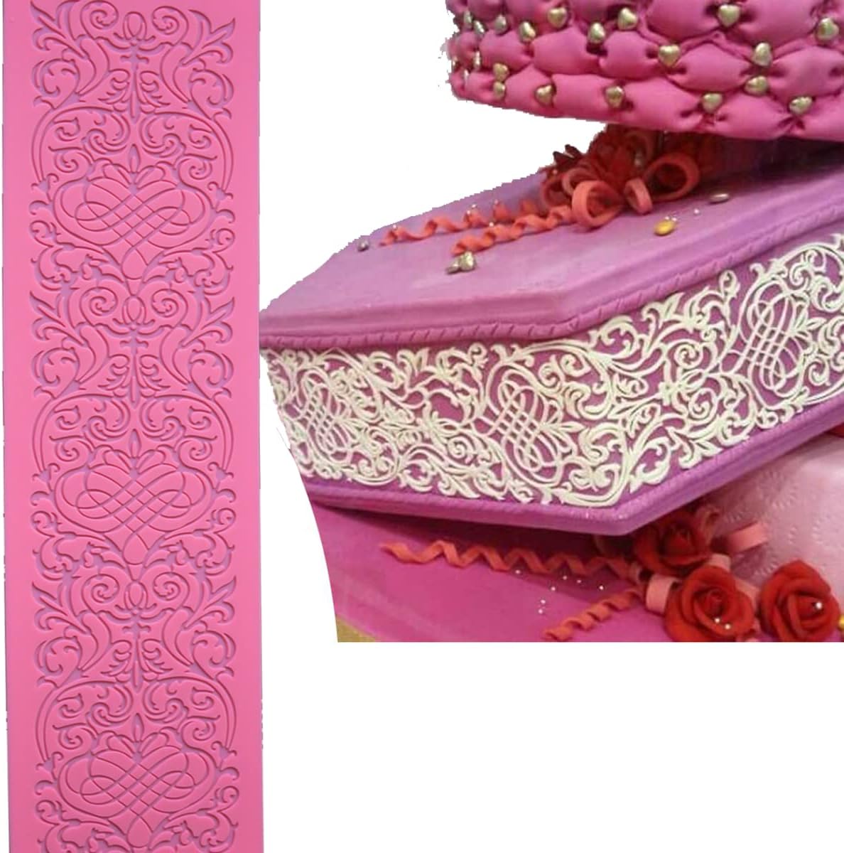edible wedding lace cake silicone baking lace Mat fondant impression Texture lace decorating mold sugar craft icing candy imprint moulds craft