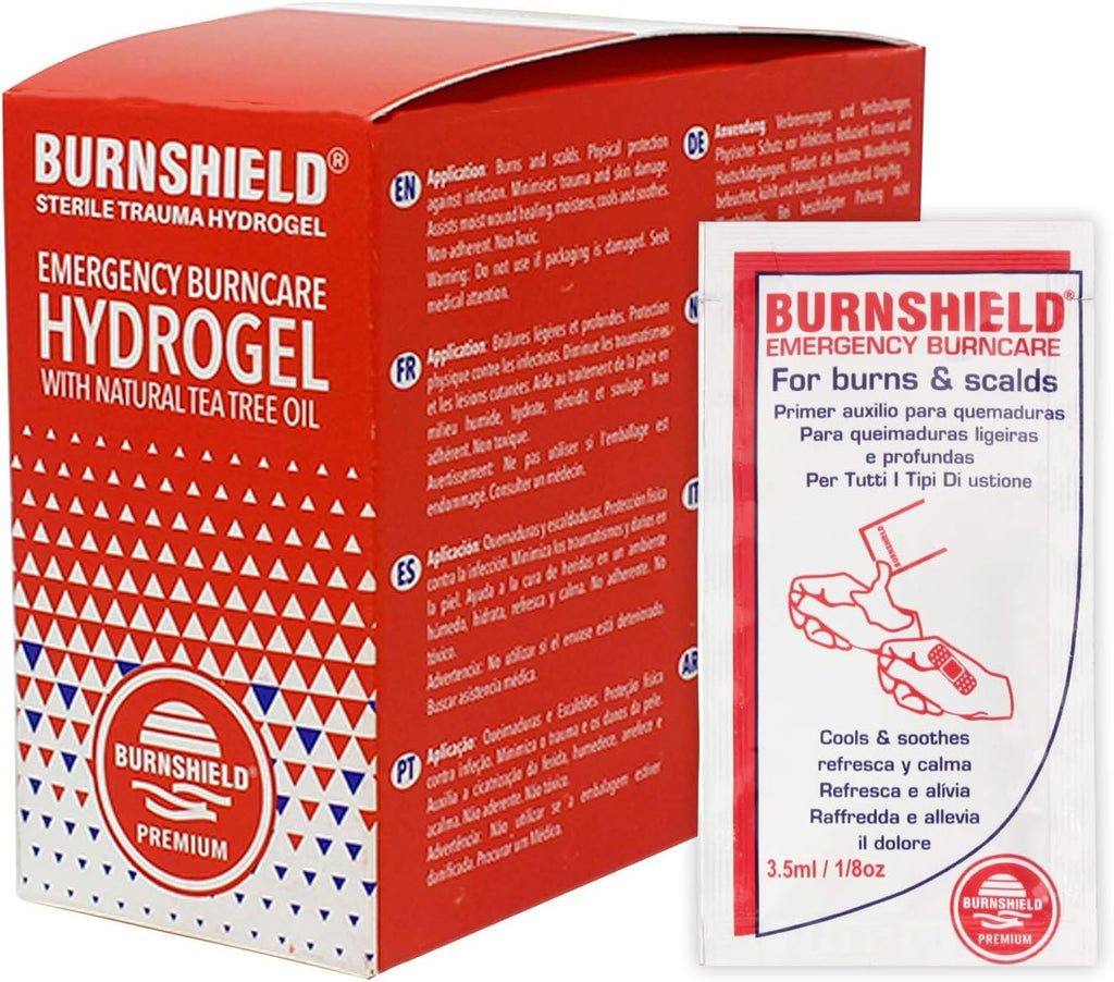 Burnshield First Aid Burn Relief Hydrogel Sachets, 25 Count