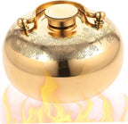 Metal Hot Water Bottle, Ancient Style Hand Warmer, 4.3 Inch Brass Leak-Proof Bed Bottle for Winter Pain Relief & Massage Hand Warmer