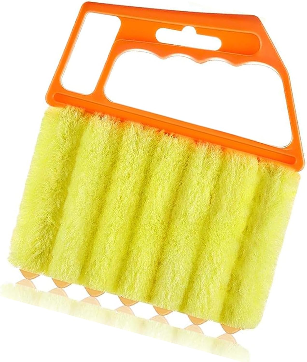 1-Pack Orange Blind Cleaner Duster Tool – 7 Finger Microfiber Dusting Brush for Window Blinds, Shutters, Vents & Baseboards – Reusable, Washable & Lint-Free Cleaning Tool for Home & Office