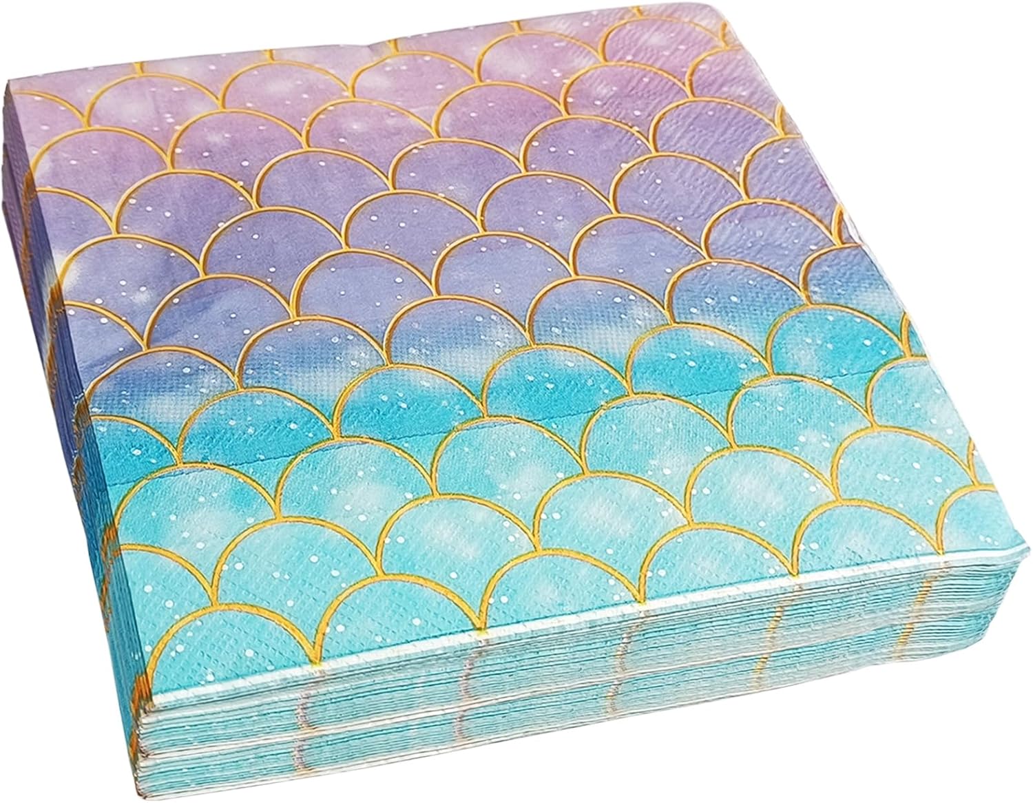 40 Pcs Mermaid Napkins Paper Mermaids Themed Birthday Party Napkins Mermaids Scales Pattern Napkin Mermaid Gender Reveal Party Decor