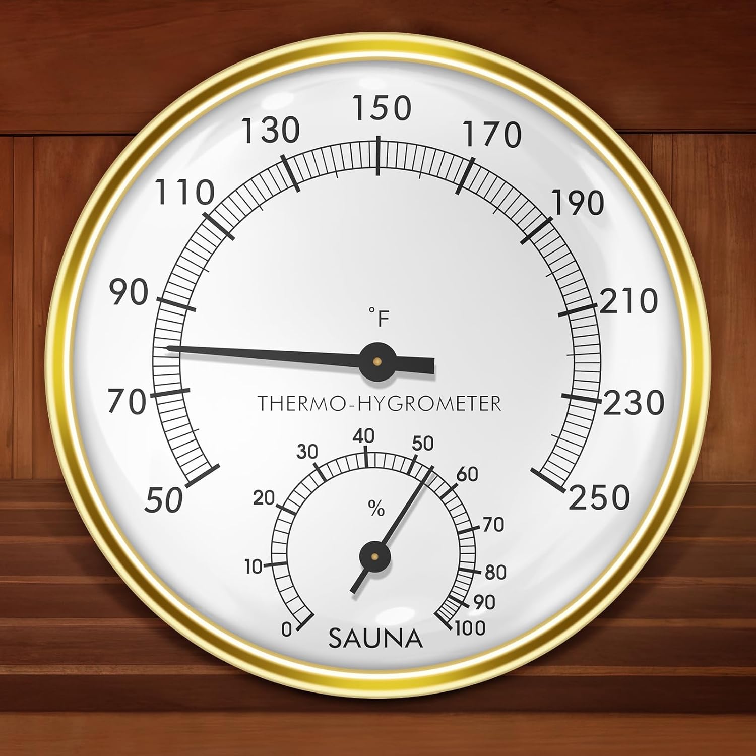 Sauna Thermometer and Hygrometer, 2 in 1 Sauna Fahrenheit Thermometer for Sauna Room, Sauna Accessories for Infrared Steam Saunas, Accurate&Adjustable Indoor Temperature and Humidity Monitor