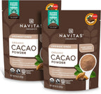 Navitas Organics Cacao Powder - Cocoa Powder Substitute 1:1, For Hot Chocolate, Baking & More - Regenerative Organic Certified, Non GMO, Fairtrade, Gluten Free, Non-alkalized (16oz. Bag, Pack of 2)