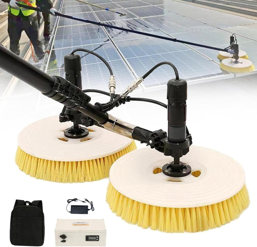Solar Panel Cleaning Brush, Electric Retractable Powered Photovoltaic Cleaning Machine, Suitable for High-Altitude Glass, Photovoltaic and Solar Panels